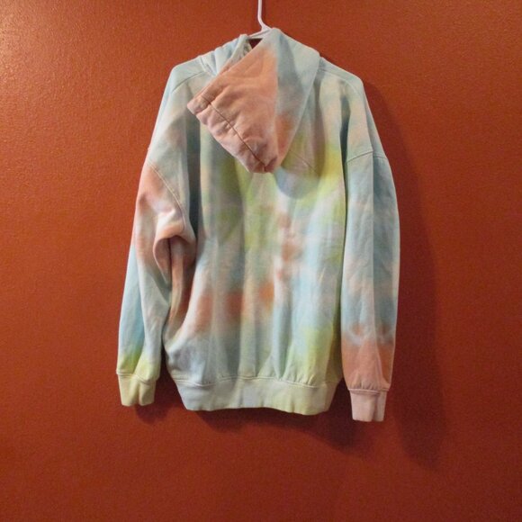 Playboy Men Large Blue Red Yellow Tie Dye Warm Long Sleeve Pullover Hoodie - Picture 6 of 8